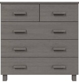 vidaXL Dressoir HAMAR 79x40x80 cm massief grenenhout lichtgrijs