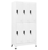 vidaXL Lockerkast 90x45x180 cm staal wit