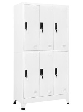 vidaXL Lockerkast 90x45x180 cm staal wit