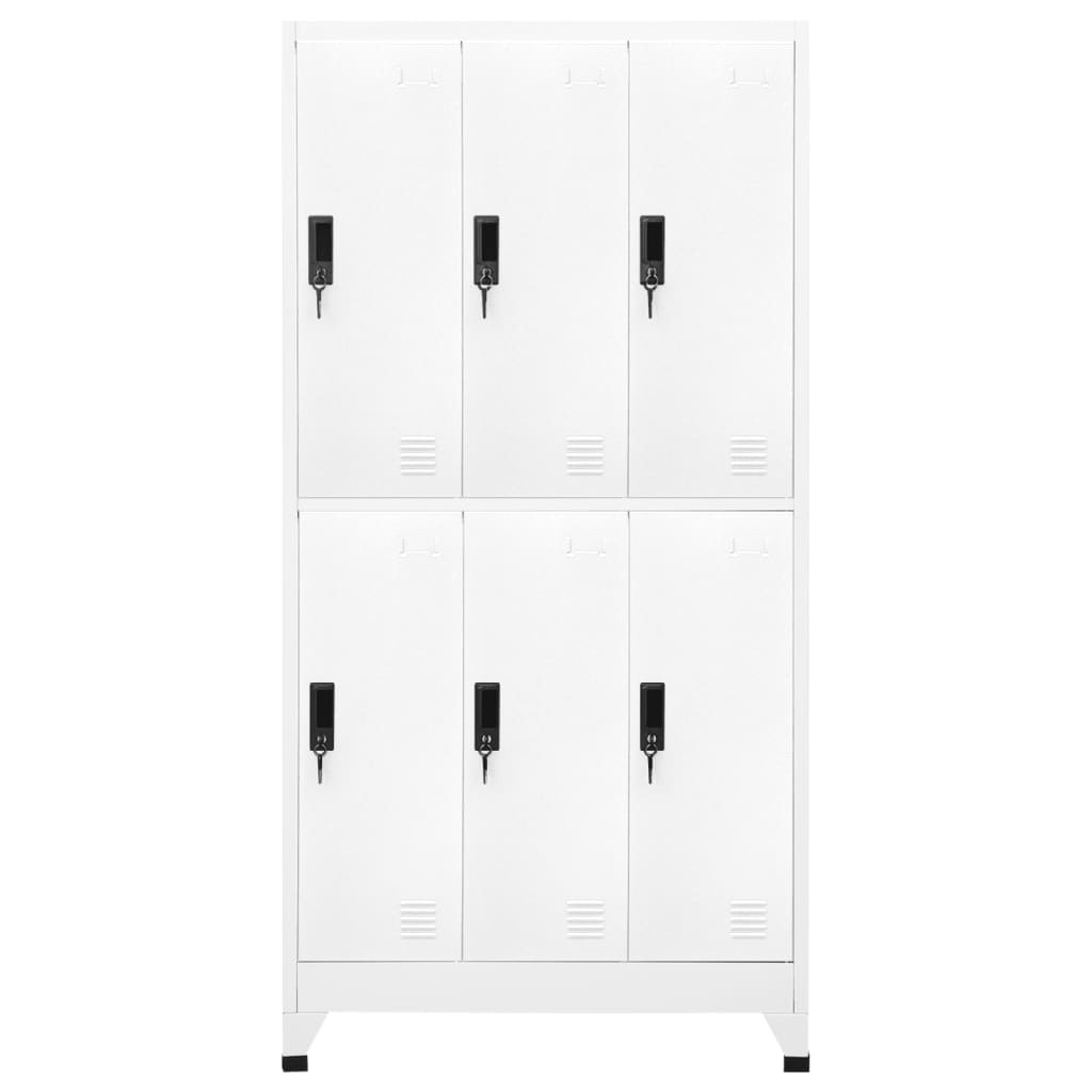 vidaXL Lockerkast 90x45x180 cm staal wit