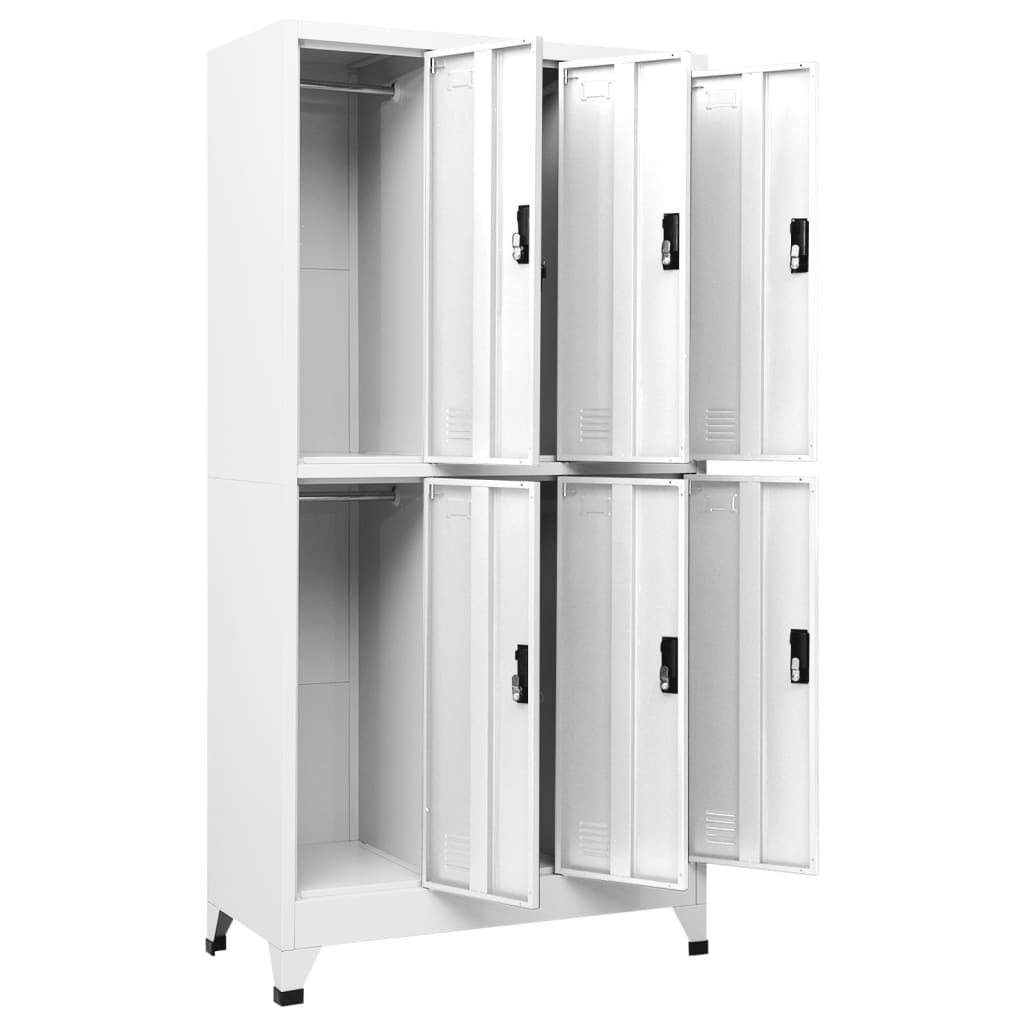 vidaXL Lockerkast 90x45x180 cm staal wit