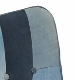 vidaXL Schommelstoel met voetensteun patchwork canvas blauw denim