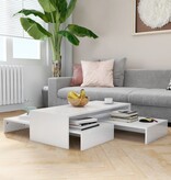 VidaXL Salontafelset 100x100x26,5 cm hoogglans wit