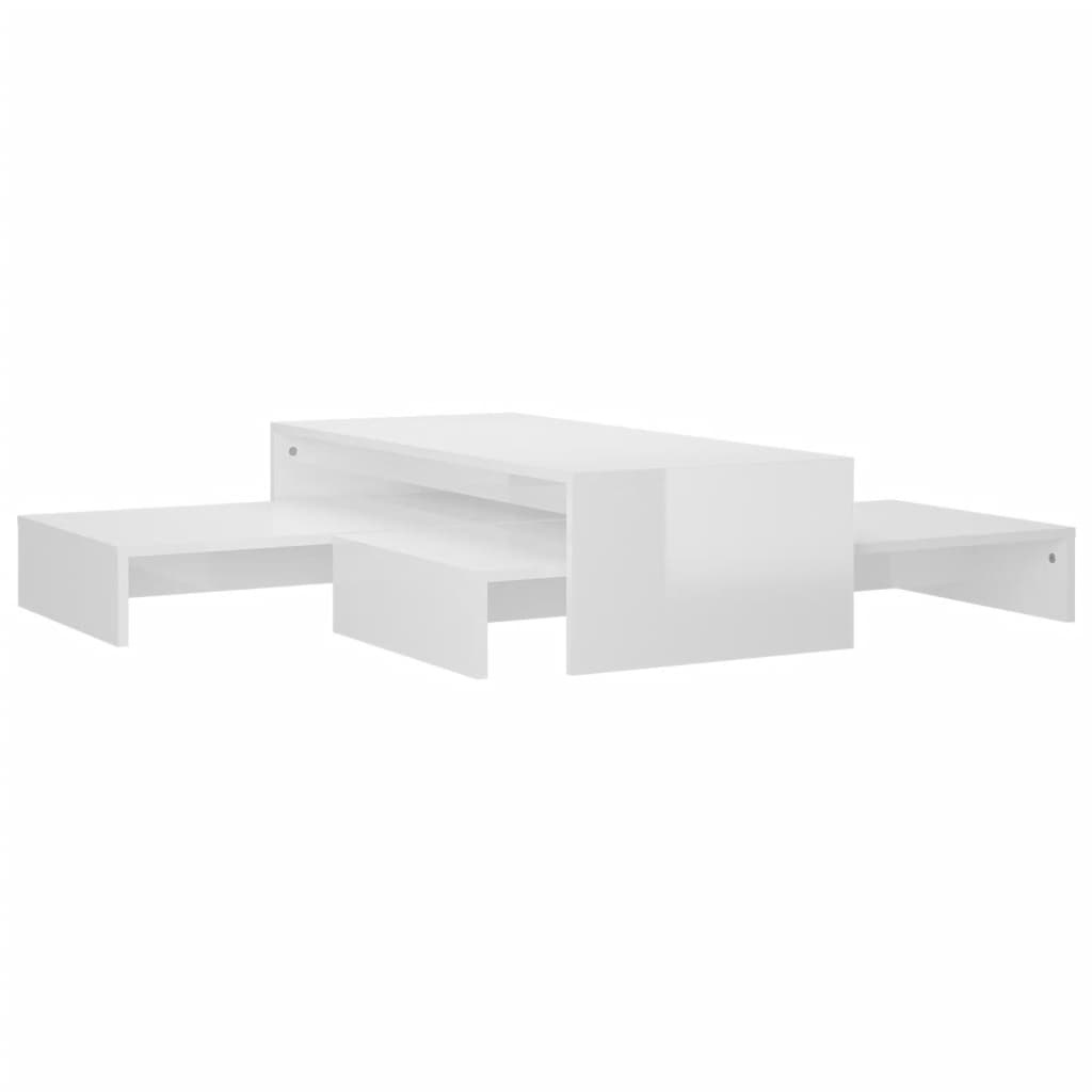 VidaXL Salontafelset 100x100x26,5 cm hoogglans wit