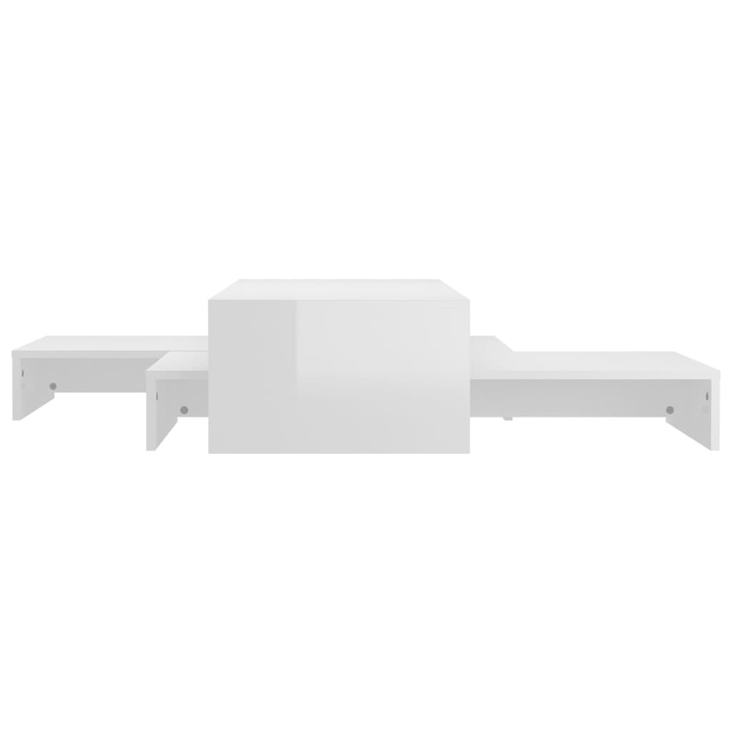 VidaXL Salontafelset 100x100x26,5 cm hoogglans wit