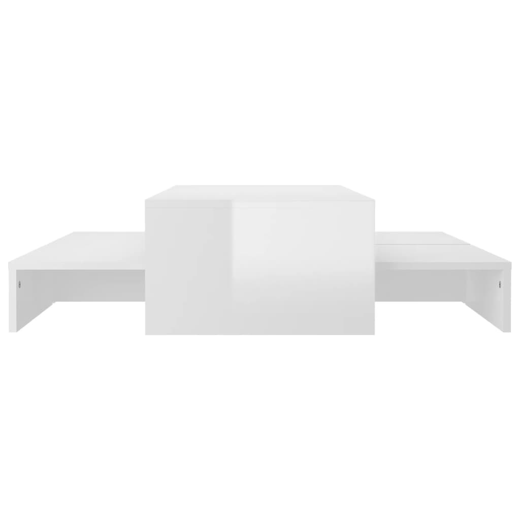 vidaXL Salontafelset 100x100x26,5 cm hoogglans wit