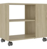 vidaXL Bijzettafel 70x35x55 cm bewerkt hout sonoma eikenkleurig