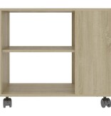 vidaXL Bijzettafel 70x35x55 cm bewerkt hout sonoma eikenkleurig