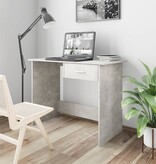 VidaXL Bureau 100x50x76 cm bewerkt hout betongrijs