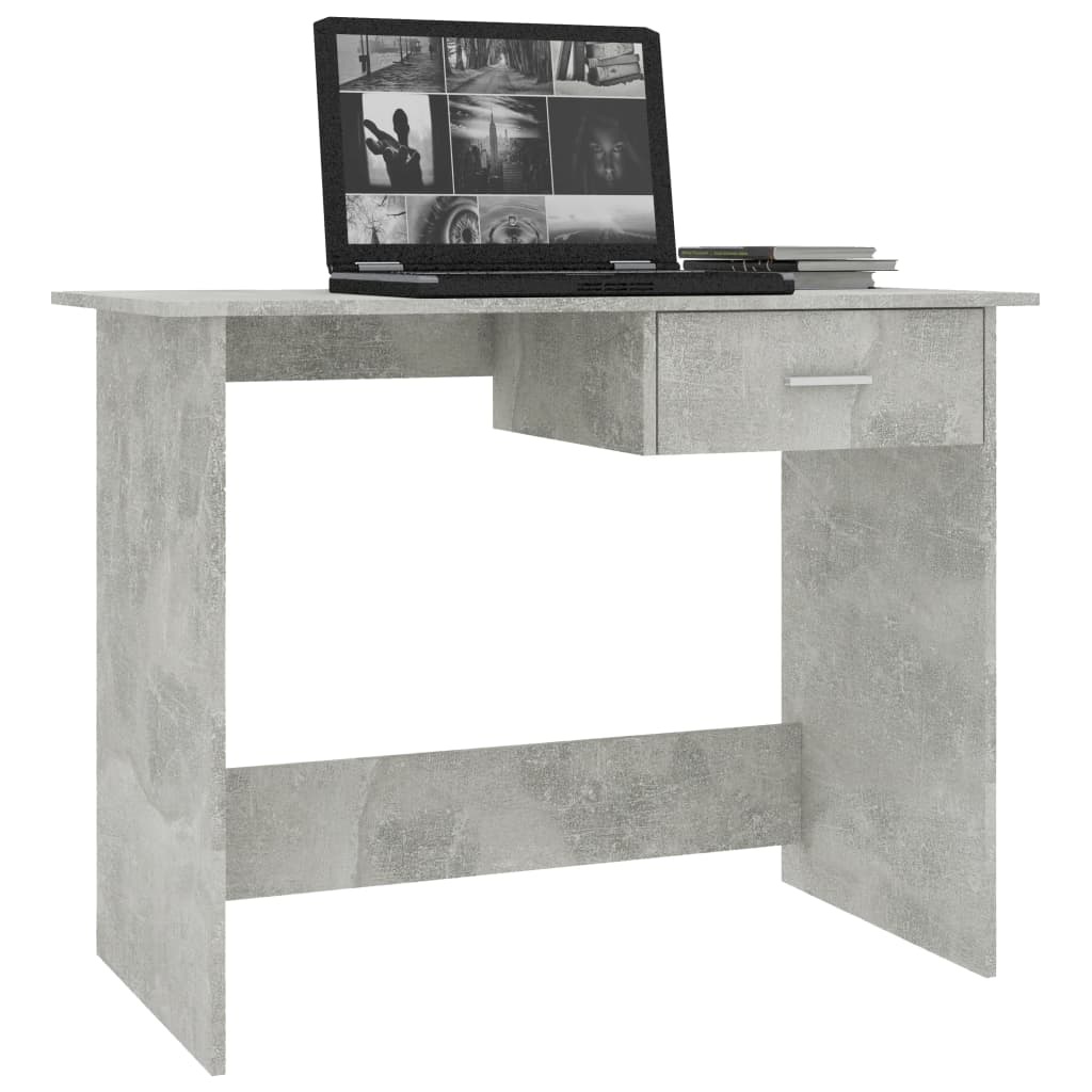 VidaXL Bureau 100x50x76 cm bewerkt hout betongrijs