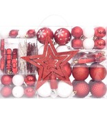 vidaXL 108-delige Kerstballenset rood en wit