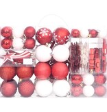 vidaXL 108-delige Kerstballenset rood en wit