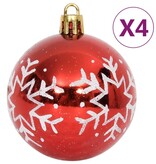 vidaXL 64-delige Kerstballenset rood en wit