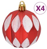 vidaXL 64-delige Kerstballenset rood en wit