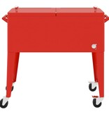 vidaXL Koelbox op wielen 92x43x89 cm rood