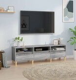VidaXL Tv-meubel 150x30x44,5 cm bewerkt hout grijs sonoma eikenkleurig