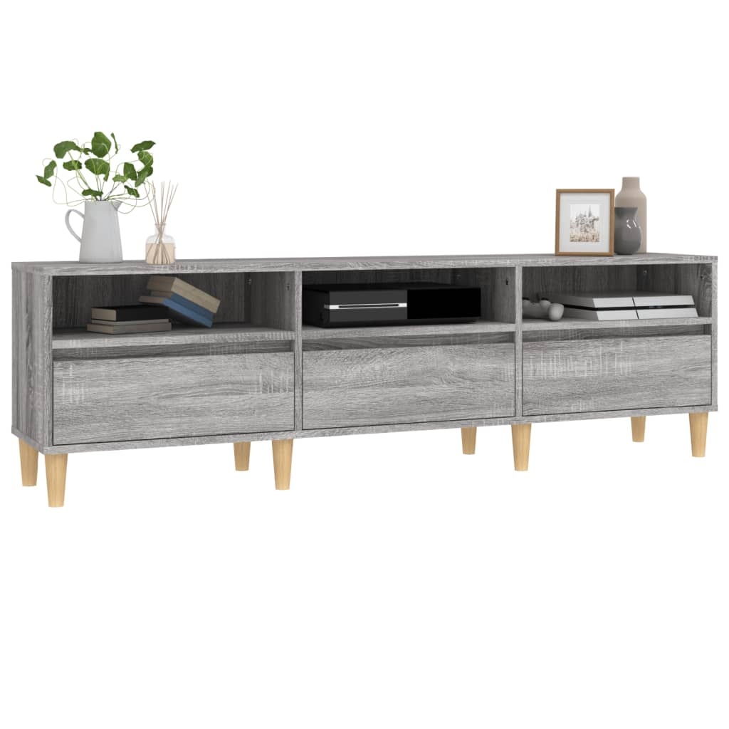 VidaXL Tv-meubel 150x30x44,5 cm bewerkt hout grijs sonoma eikenkleurig
