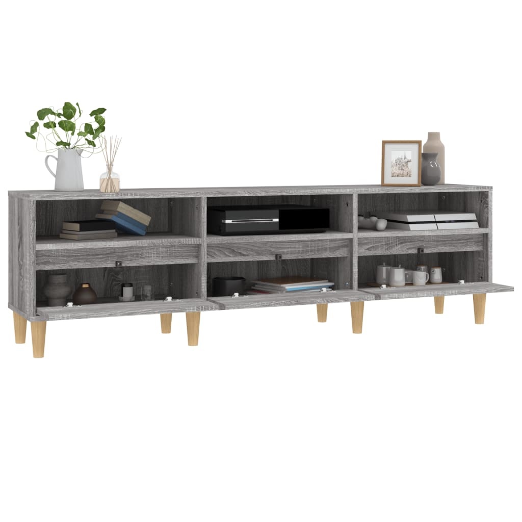 VidaXL Tv-meubel 150x30x44,5 cm bewerkt hout grijs sonoma eikenkleurig