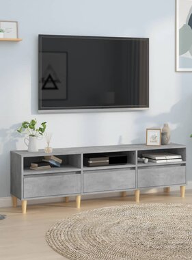 VidaXL Tv-meubel 150x30x44,5 cm bewerkt hout betongrijs