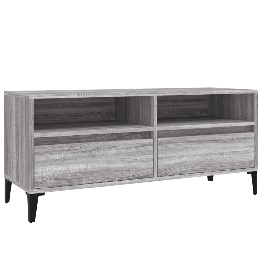 VidaXL Tv-meubel 100x34,5x44,5 cm bewerkt hout grijs sonoma eikenkleur