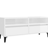 VidaXL Tv-meubel 100x34,5x44,5 cm bewerkt hout hoogglans wit