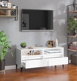 VidaXL Tv-meubel 100x34,5x44,5 cm bewerkt hout hoogglans wit