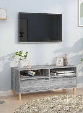 VidaXL Tv-meubel 100x34,5x44,5 cm bewerkt hout grijs sonoma eikenkleur