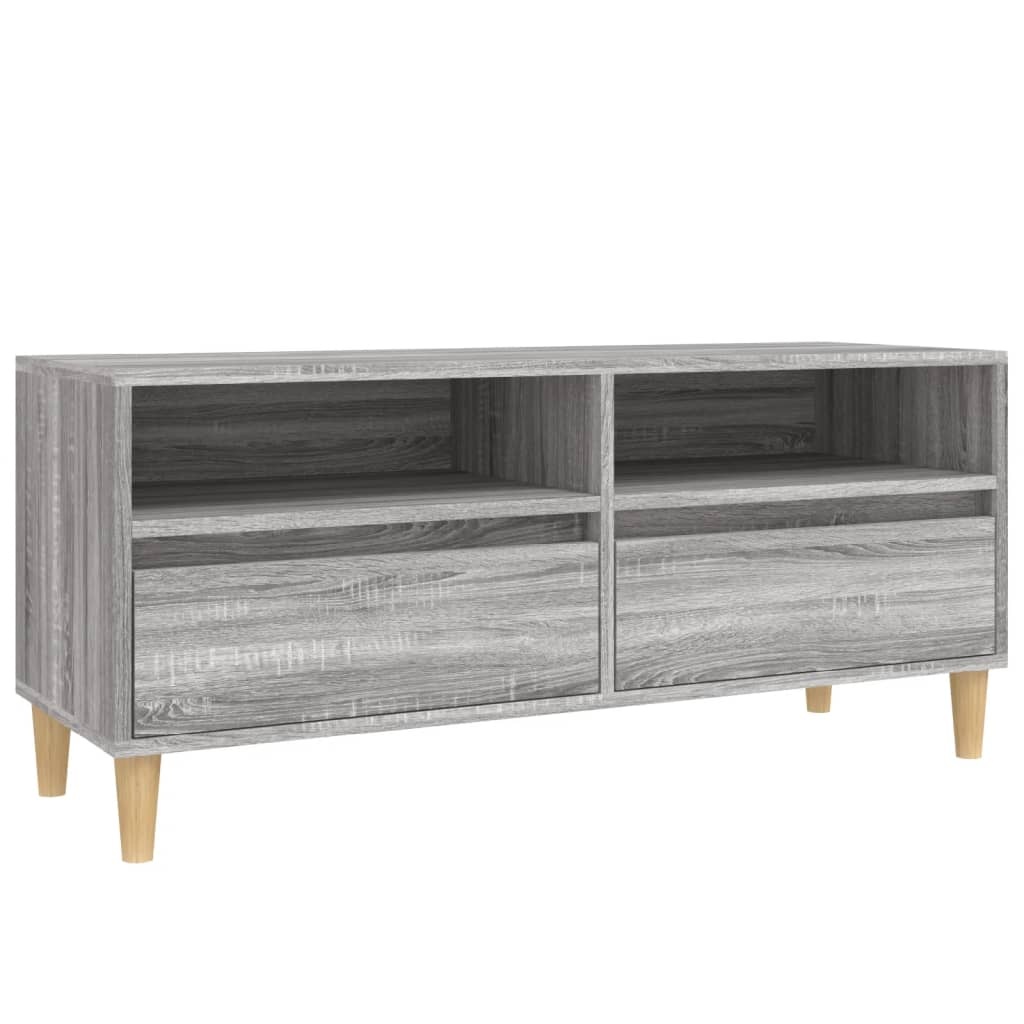 VidaXL Tv-meubel 100x34,5x44,5 cm bewerkt hout grijs sonoma eikenkleur
