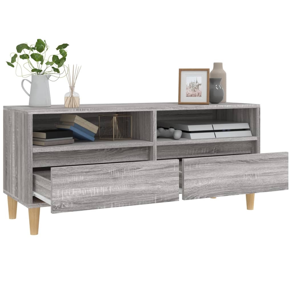 VidaXL Tv-meubel 100x34,5x44,5 cm bewerkt hout grijs sonoma eikenkleur