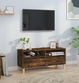 vidaXL Tv-meubel 100x34,5x44,5 cm bewerkt hout gerookt eikenkleurig