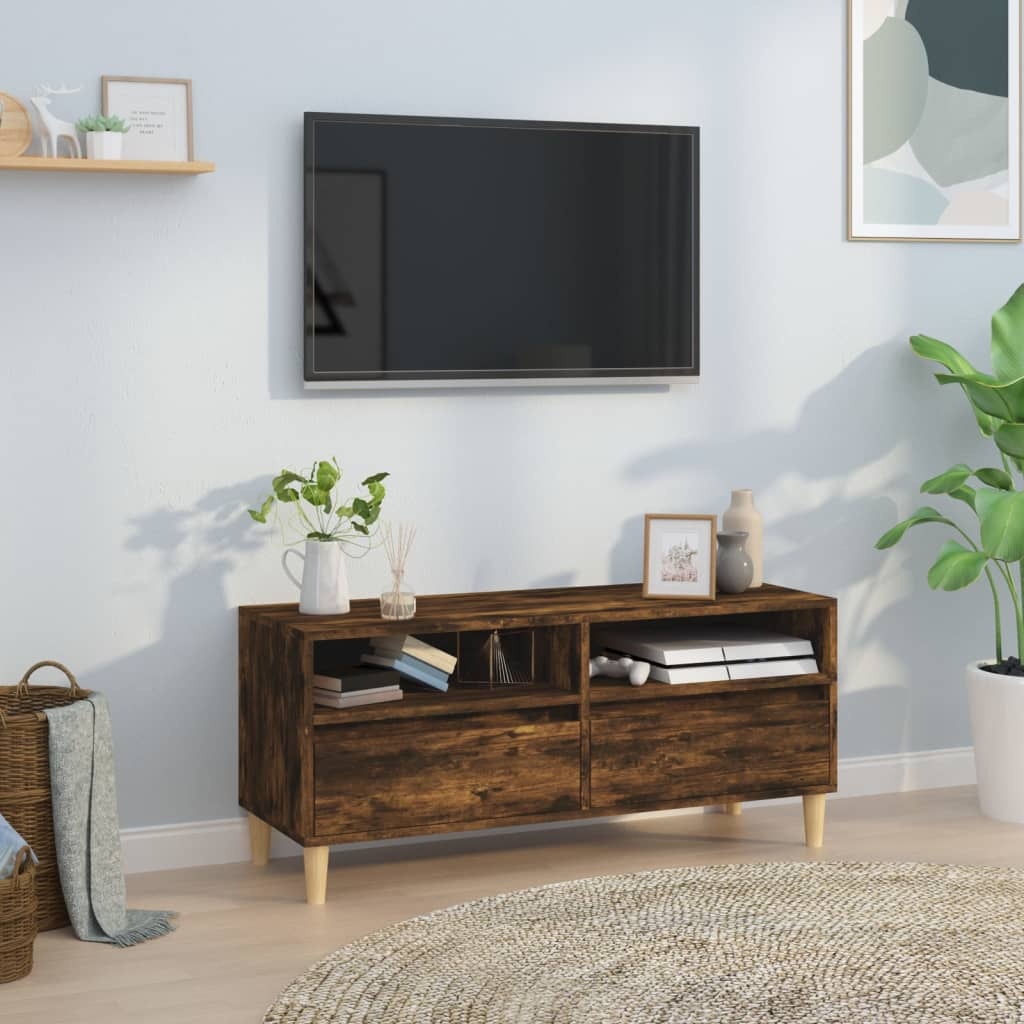 VidaXL Tv-meubel 100x34,5x44,5 cm bewerkt hout gerookt eikenkleurig