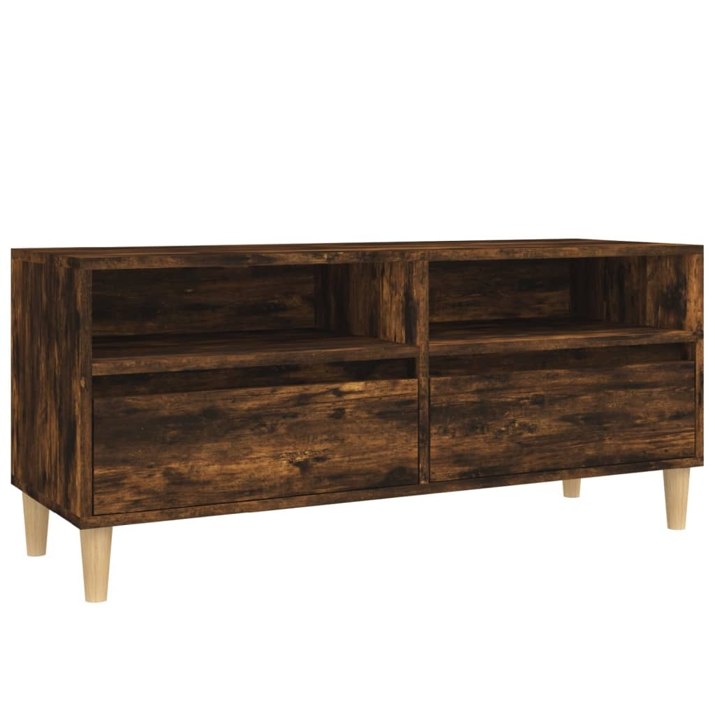 VidaXL Tv-meubel 100x34,5x44,5 cm bewerkt hout gerookt eikenkleurig