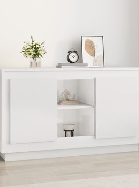 VidaXL Dressoir 102x35x60 cm bewerkt hout hoogglans wit