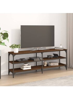 Tv-meubel 140x30x50 cm bewerkt hout bruineikenkleurig