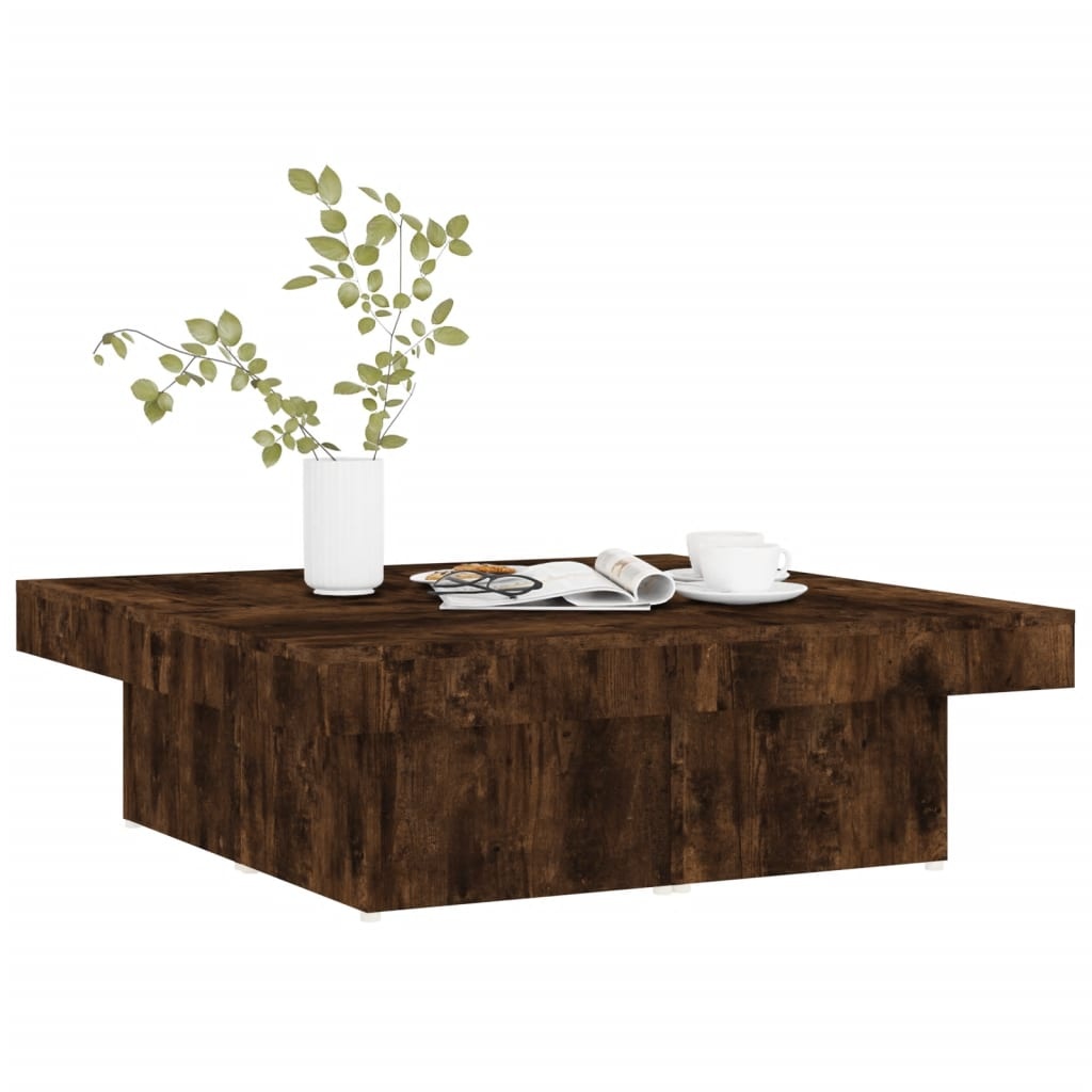 VidaXL Salontafel 90x90x28 cm bewerkt hout gerookt eikenkleurig