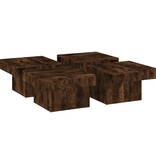 VidaXL Salontafel 90x90x28 cm bewerkt hout gerookt eikenkleurig