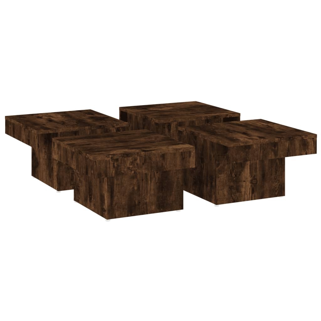 VidaXL Salontafel 90x90x28 cm bewerkt hout gerookt eikenkleurig