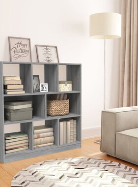 VidaXL Boekenkast 97,5x29,5x100 cm bewerkt hout grijs sonoma eiken