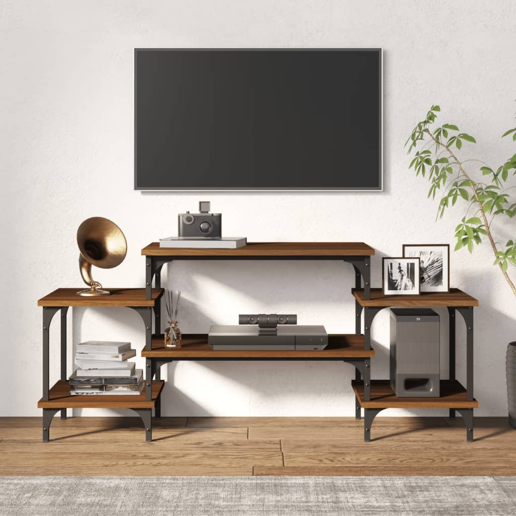 vidaXL Tv-meubel 117x35x52 cm bewerkt hout bruineikenkleurig