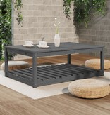 vidaXL Tuintafel 121x82,5x45 cm massief grenenhout grijs