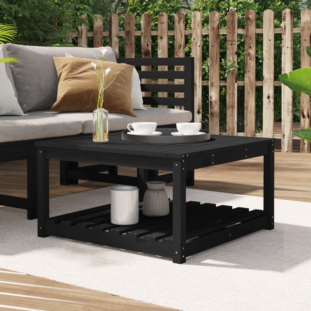 VidaXL Tuintafel 82,5x82,5x45 cm massief grenenhout zwart
