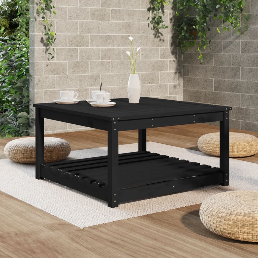 vidaXL Tuintafel 82,5x82,5x45 cm massief grenenhout zwart