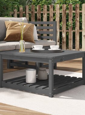 vidaXL Tuintafel 82,5x82,5x45 cm massief grenenhout grijs