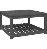 vidaXL Tuintafel 82,5x82,5x45 cm massief grenenhout grijs