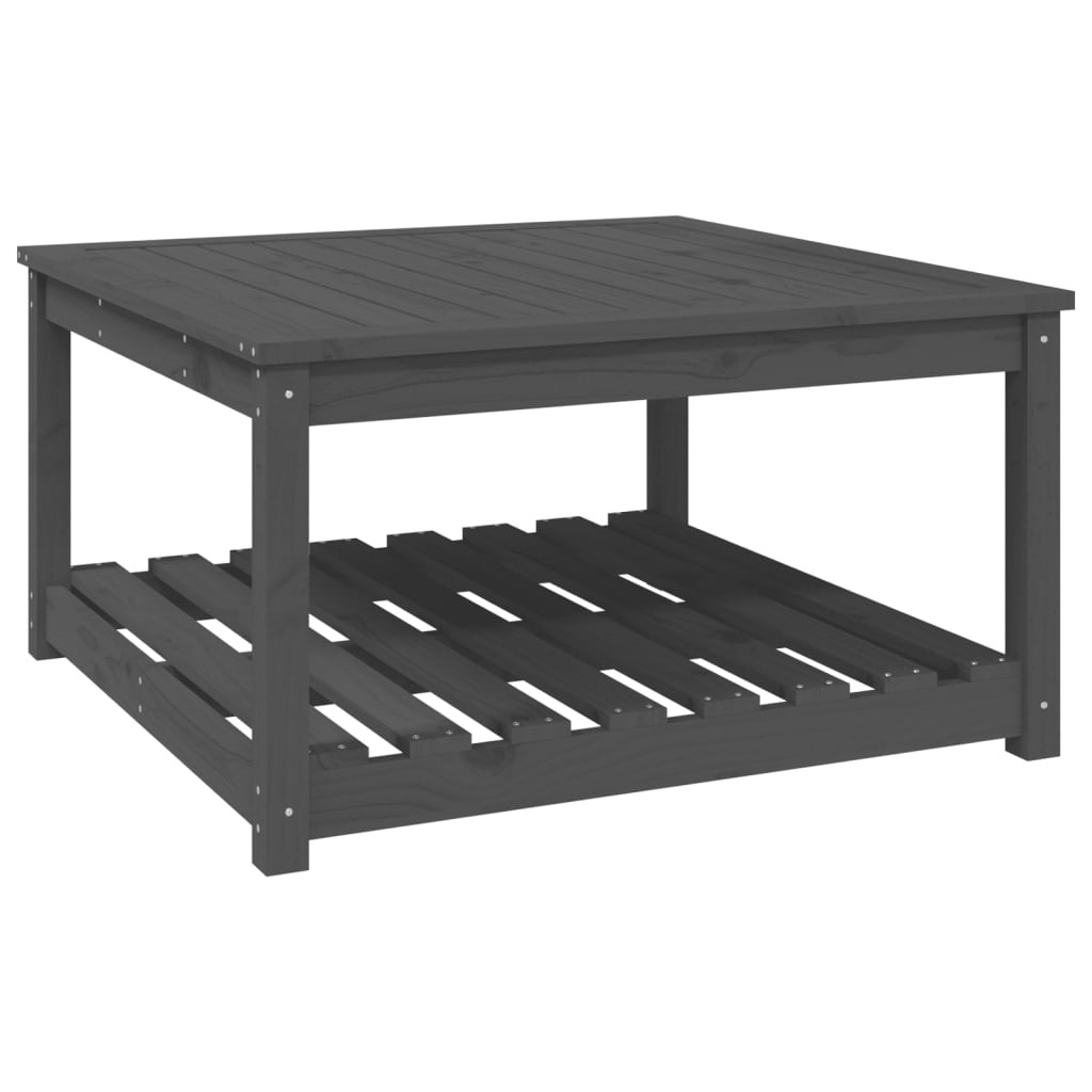 VidaXL Tuintafel 82,5x82,5x45 cm massief grenenhout grijs