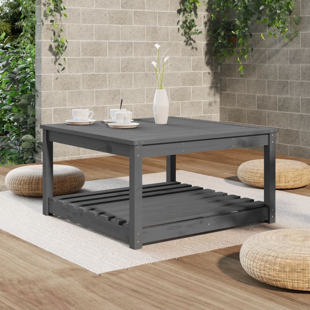 vidaXL Tuintafel 82,5x82,5x45 cm massief grenenhout grijs