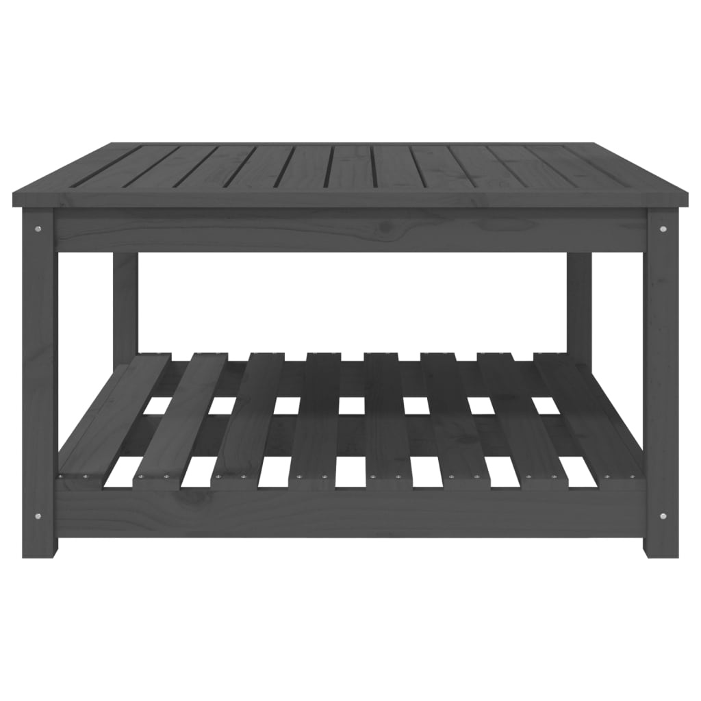 VidaXL Tuintafel 82,5x82,5x45 cm massief grenenhout grijs