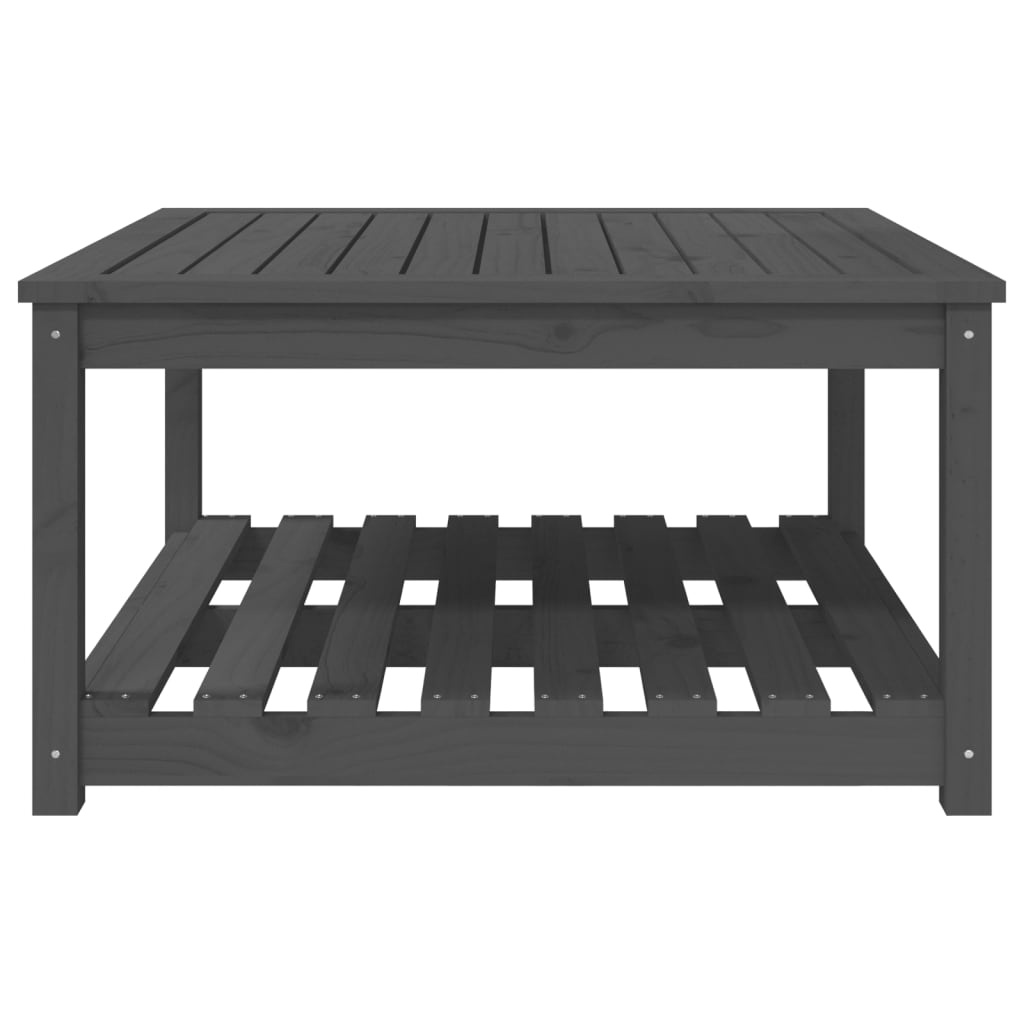 vidaXL Tuintafel 82,5x82,5x45 cm massief grenenhout grijs