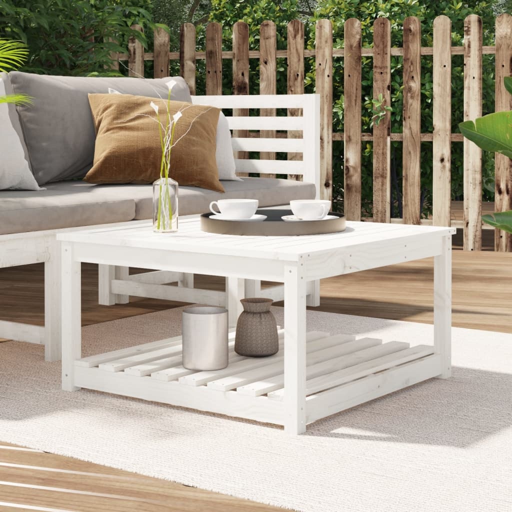 VidaXL Tuintafel 82,5x82,5x45 cm massief grenenhout wit