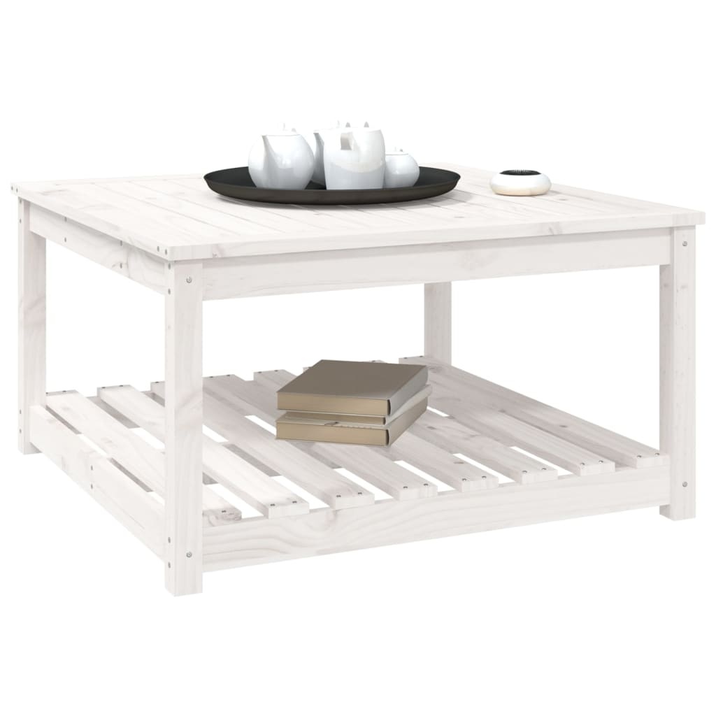 VidaXL Tuintafel 82,5x82,5x45 cm massief grenenhout wit
